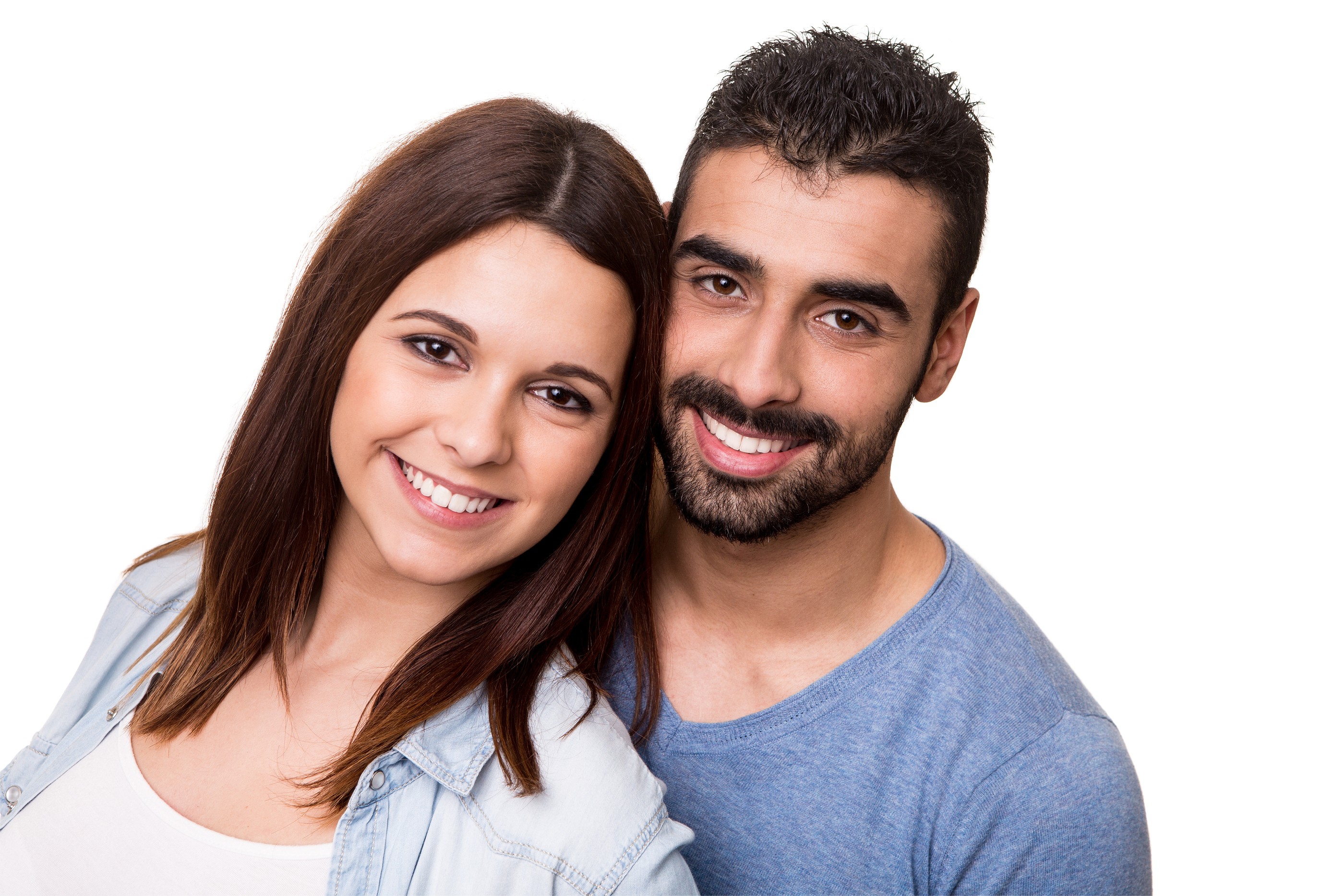 Couple Posing Over White Background | Individual, Relationship, Couples