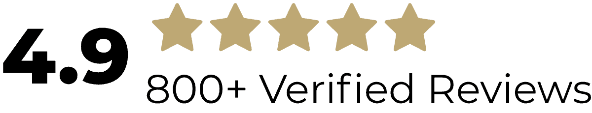4.9 out of 5 stars rating based on 800 plus verified reviews